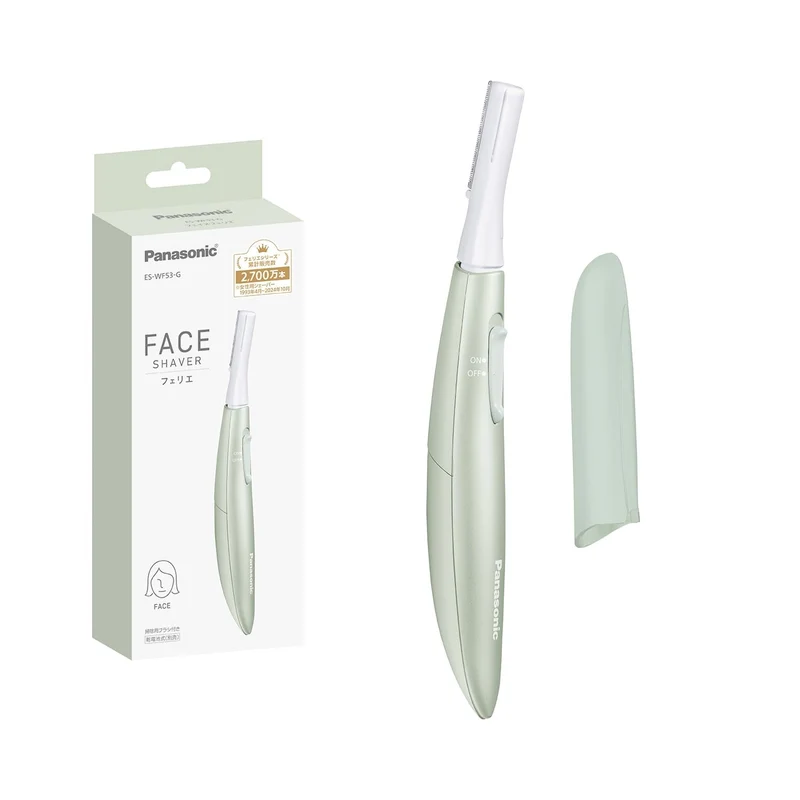 Panasonic Face Shaver Facial Hair Remover Battery Operated ES-WF53 Green