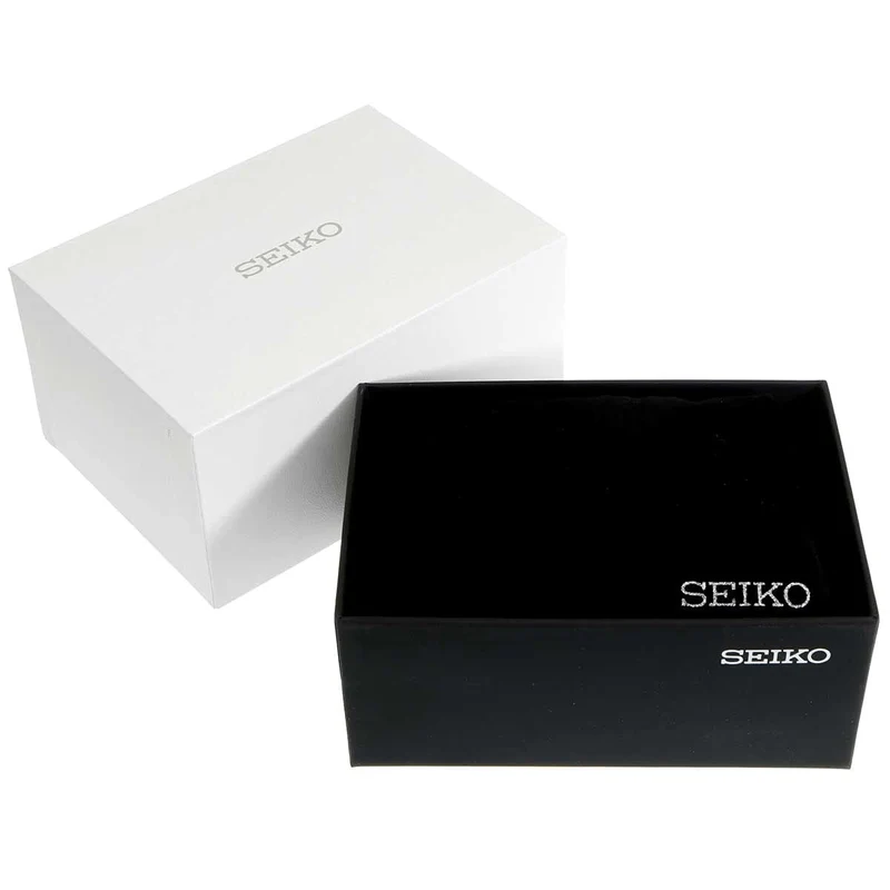 [SEIKO] Men's Square Design Quartz Watch SWR052 White Dial/Black Leather Band